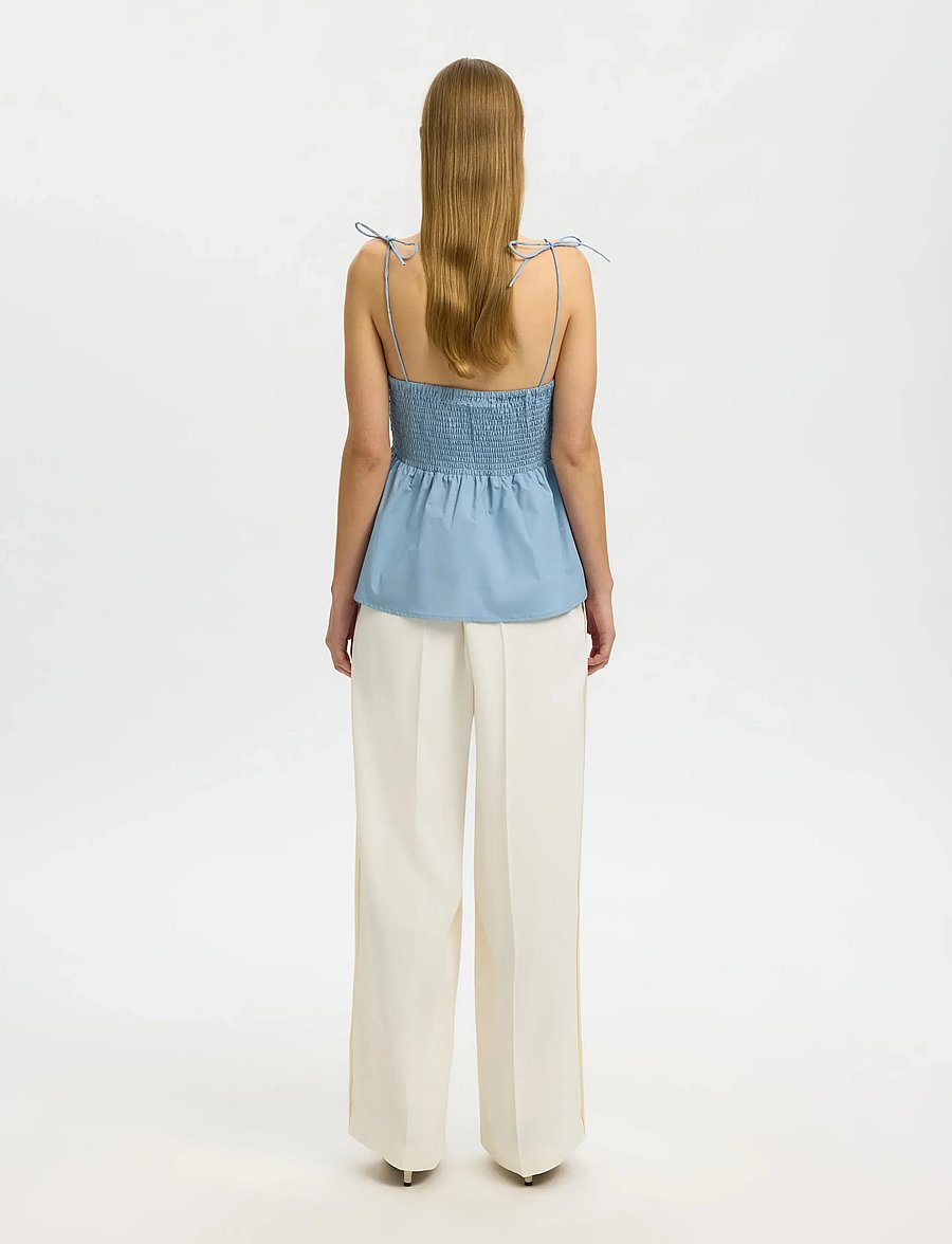 Selected - SLFDELIA STRAP TOP B - Ärmlösa blusar - dusty blue - 2