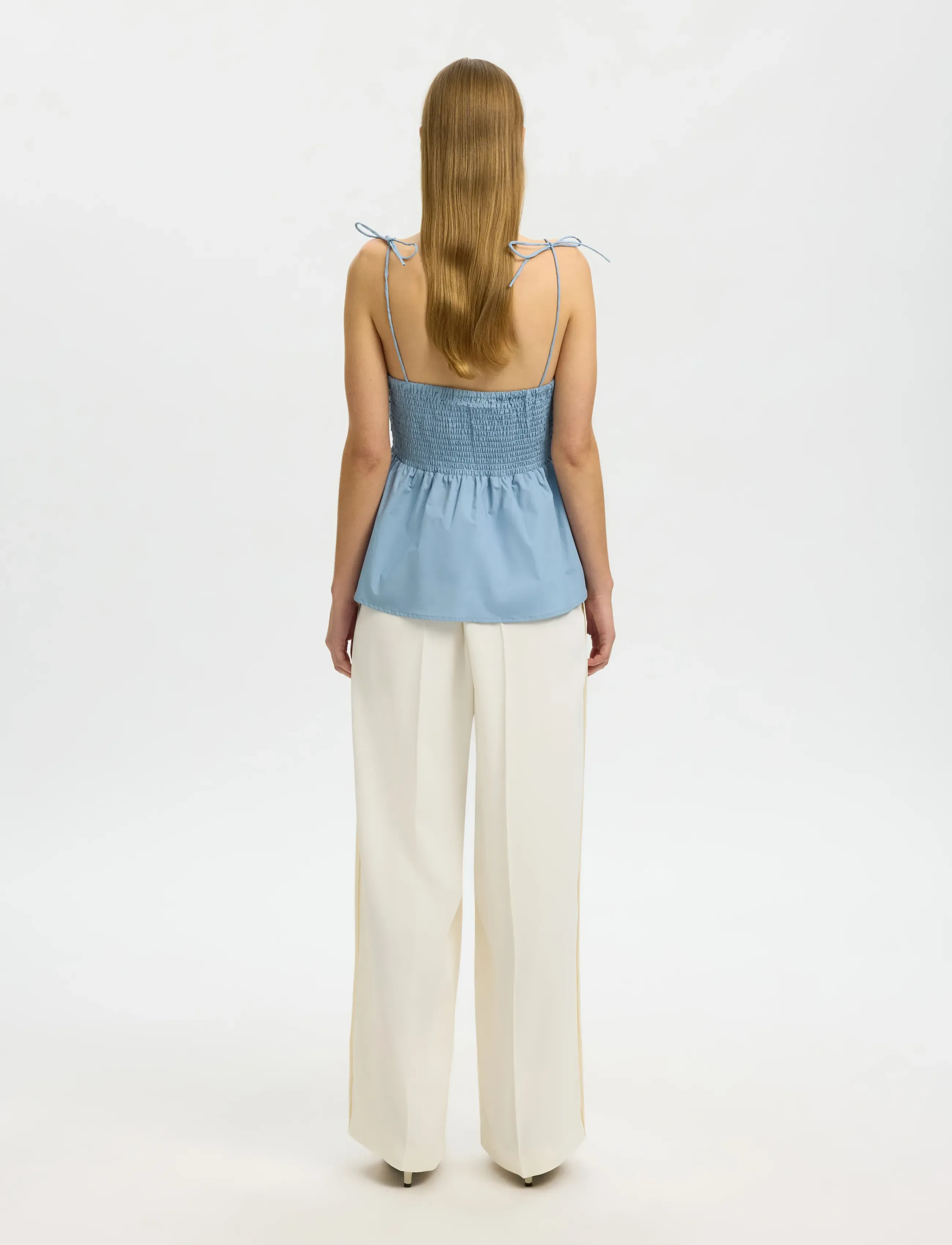 Selected - SLFDELIA STRAP TOP B - blouses sans manches - dusty blue - 2