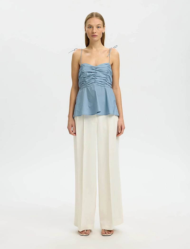 Selected - SLFDELIA STRAP TOP B - Ærmeløse bluser - dusty blue - 3