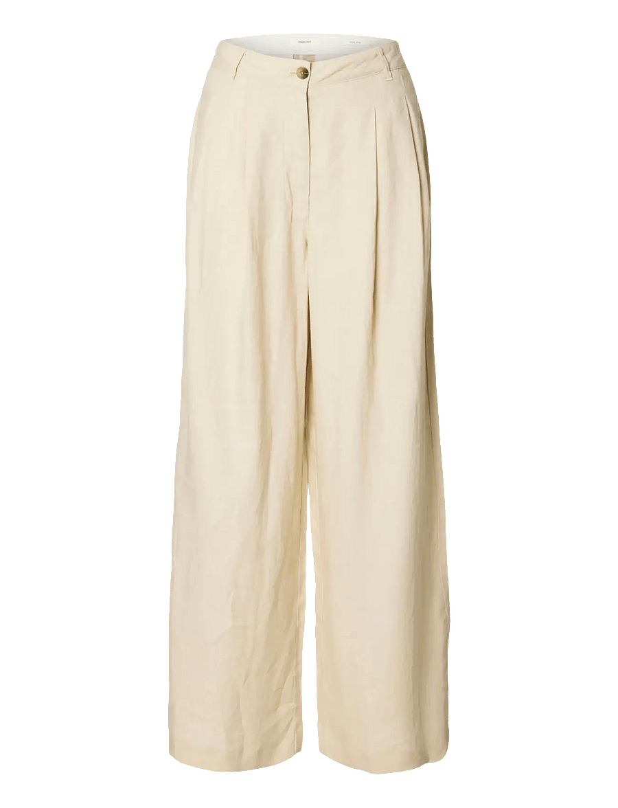 Selected - SLFEXTRA WIDE MAGNA MW LINEN PANT - leinenhosen - oatmeal - 0