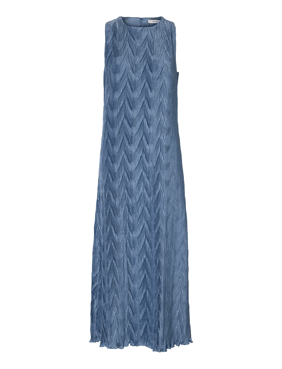 Selected - SLFANYA SL REGULAR ANKLE PLISSE DRESS B - robes midi - dusty blue - 1