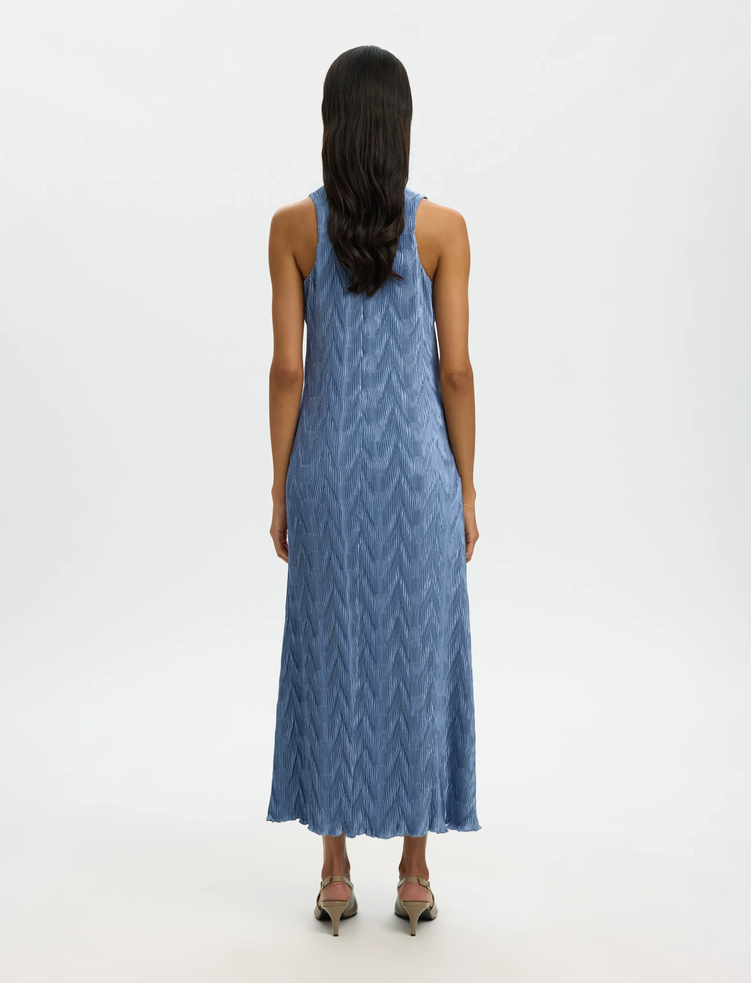 Selected - SLFANYA SL REGULAR ANKLE PLISSE DRESS B - robes midi - dusty blue - 2