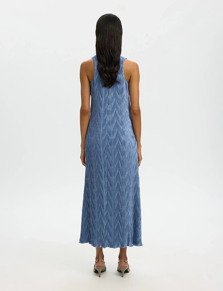 Selected - SLFANYA SL REGULAR ANKLE PLISSE DRESS B - robes midi - dusty blue - 2