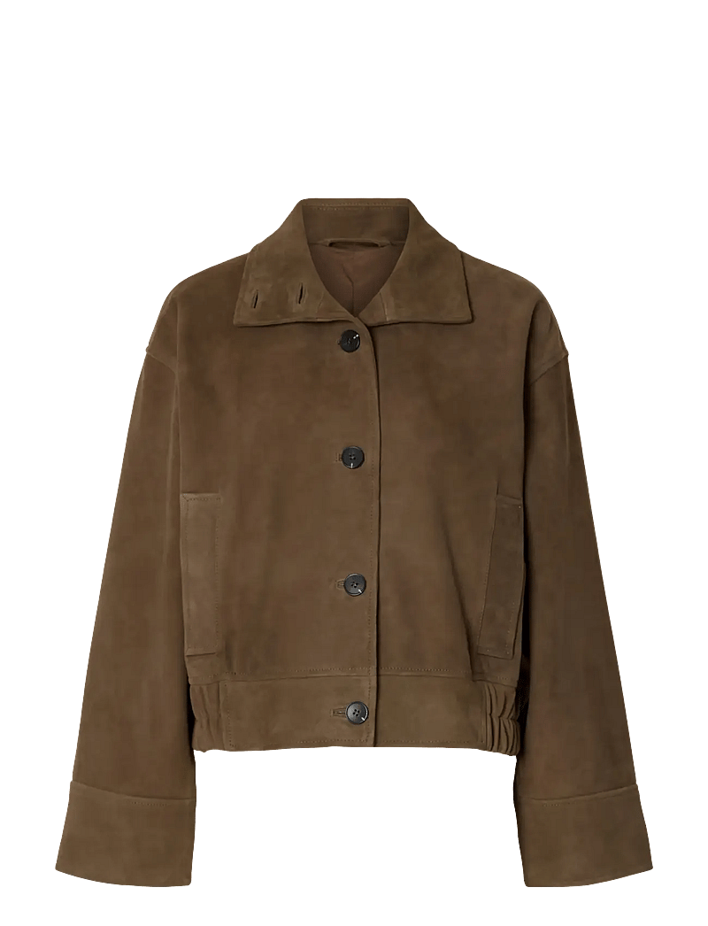 Selected - SLFAIDEN SUEDE JACKET - frühlingsjacken - chocolate chip - 1