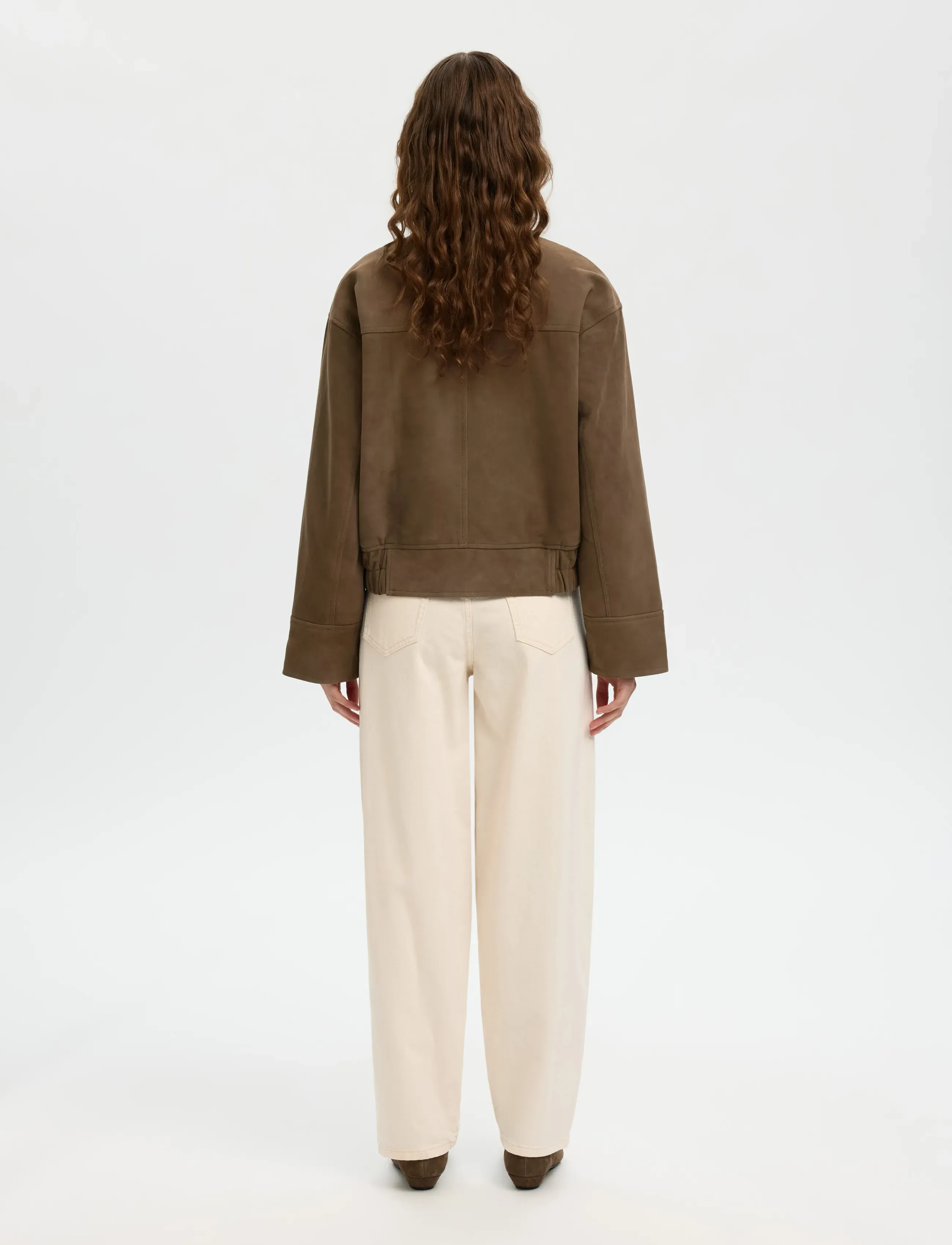 Selected - SLFAIDEN SUEDE JACKET - frühlingsjacken - chocolate chip - 2