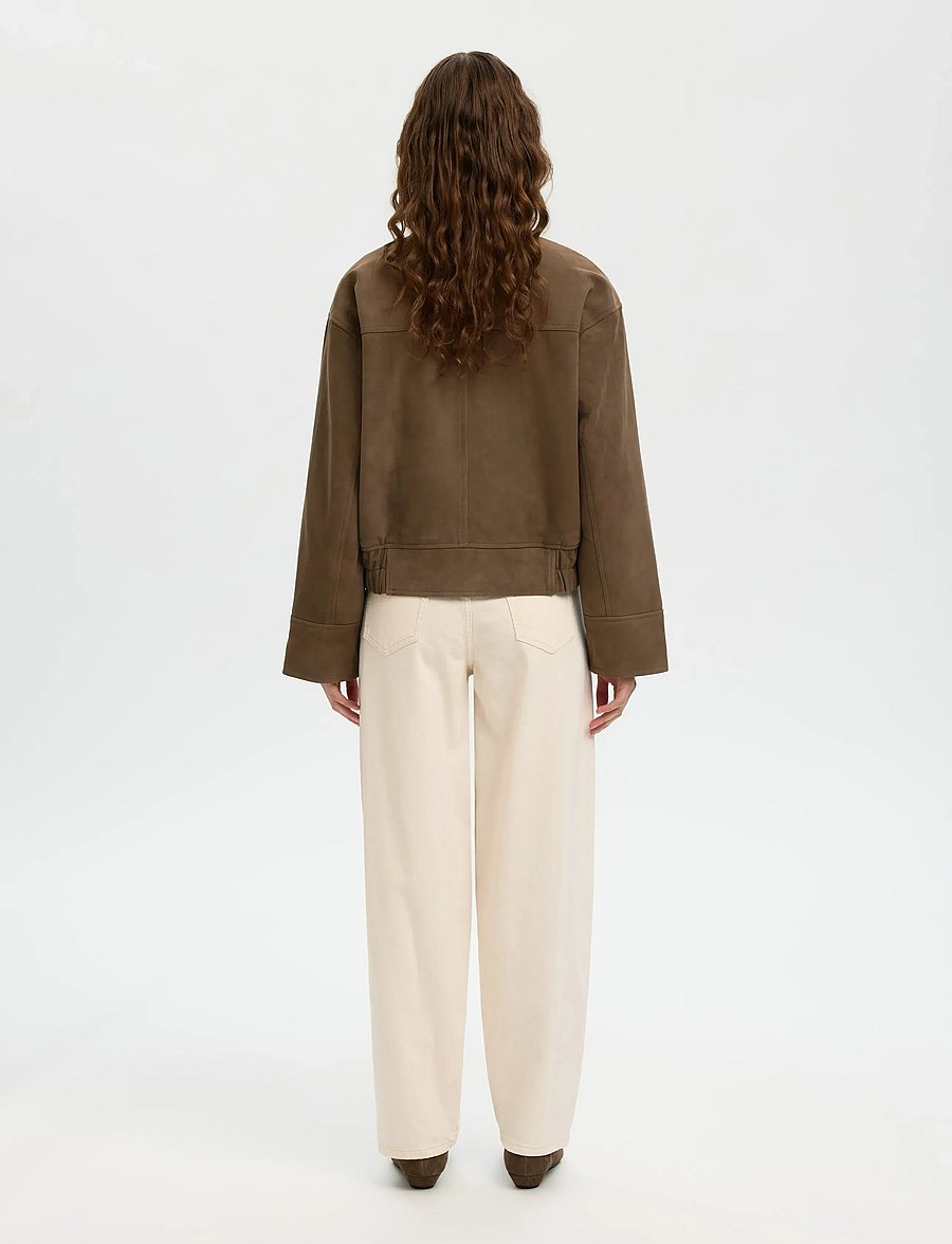 Selected - SLFAIDEN SUEDE JACKET - frühlingsjacken - chocolate chip - 2
