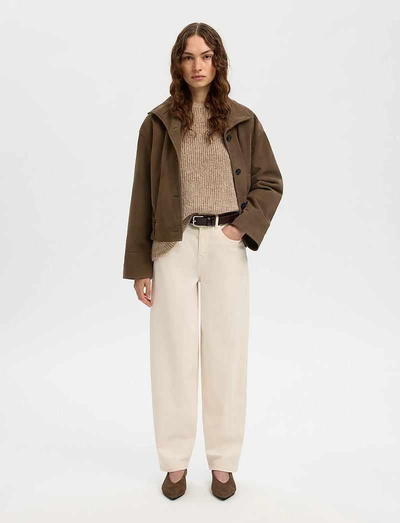 Selected - SLFAIDEN SUEDE JACKET - frühlingsjacken - chocolate chip - 3