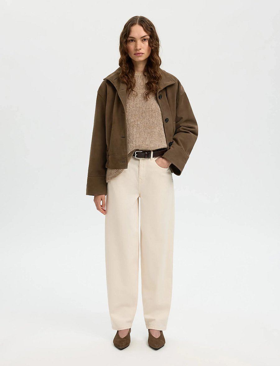 Selected - SLFAIDEN SUEDE JACKET - frühlingsjacken - chocolate chip - 3