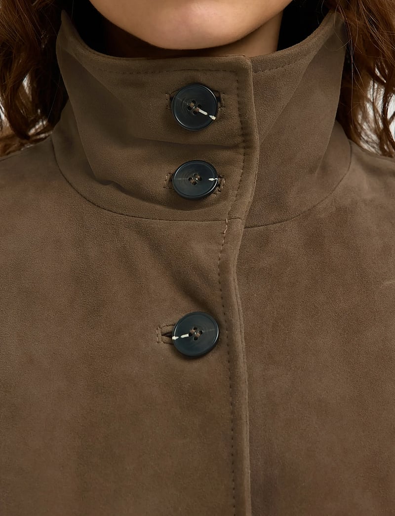 Selected - SLFAIDEN SUEDE JACKET - frühlingsjacken - chocolate chip - 4