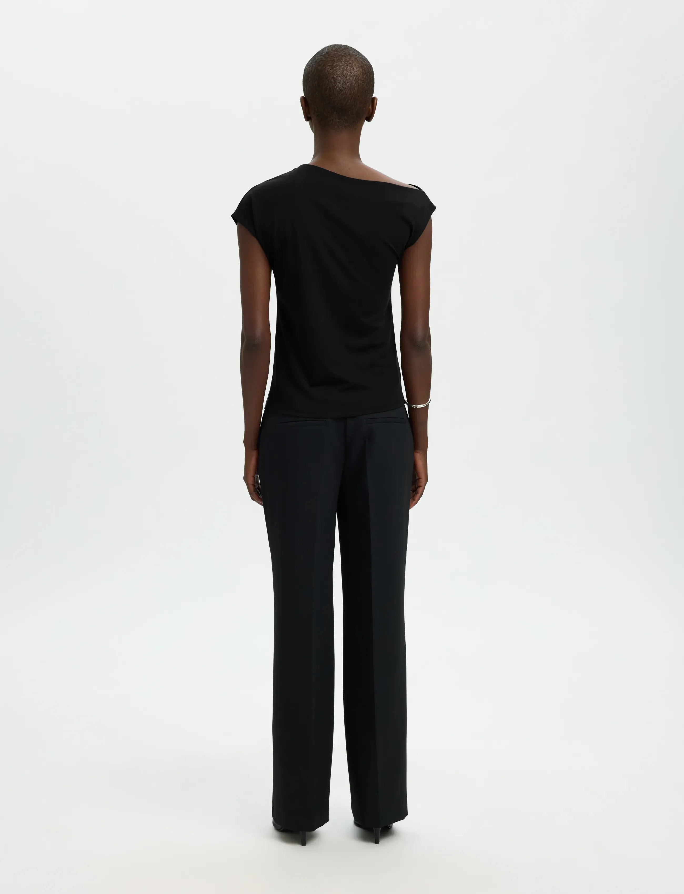 Selected - SLFMOLLY SS TOP - kortærmede bluser - black - 2