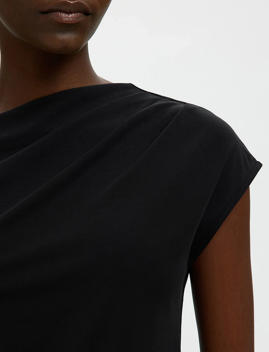 Selected - SLWMOLLY SS TOP - short-sleeved blouses - black - 4