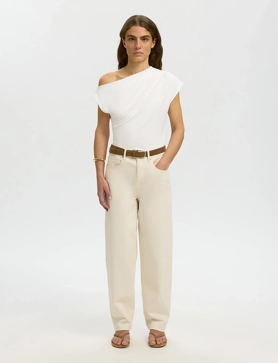 Selected - SLWMOLLY SS TOP - palaidinės trumpomis rankovėmis - bright white - 3