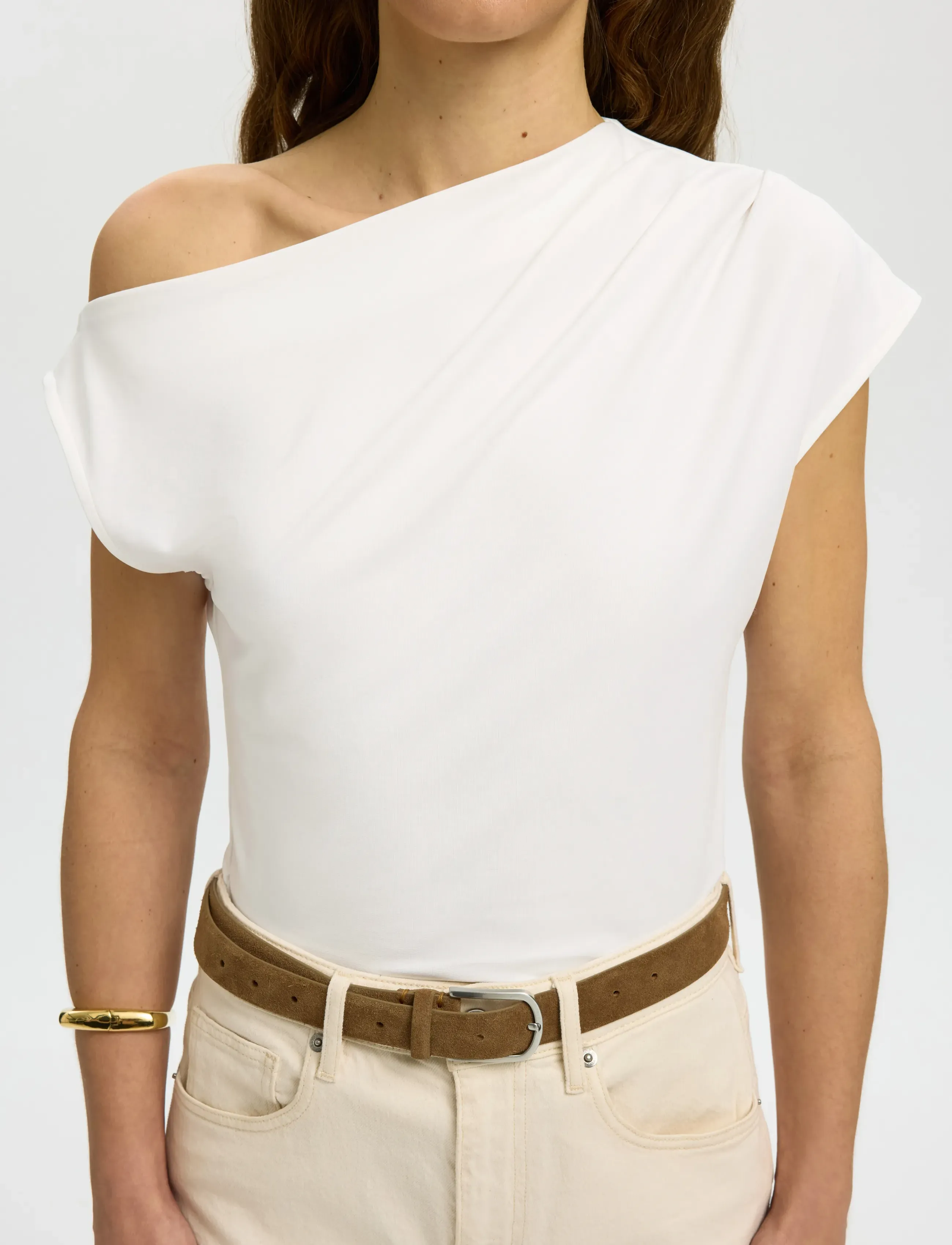 Selected - SLFMOLLY SS TOP - kortærmede bluser - bright white - 4
