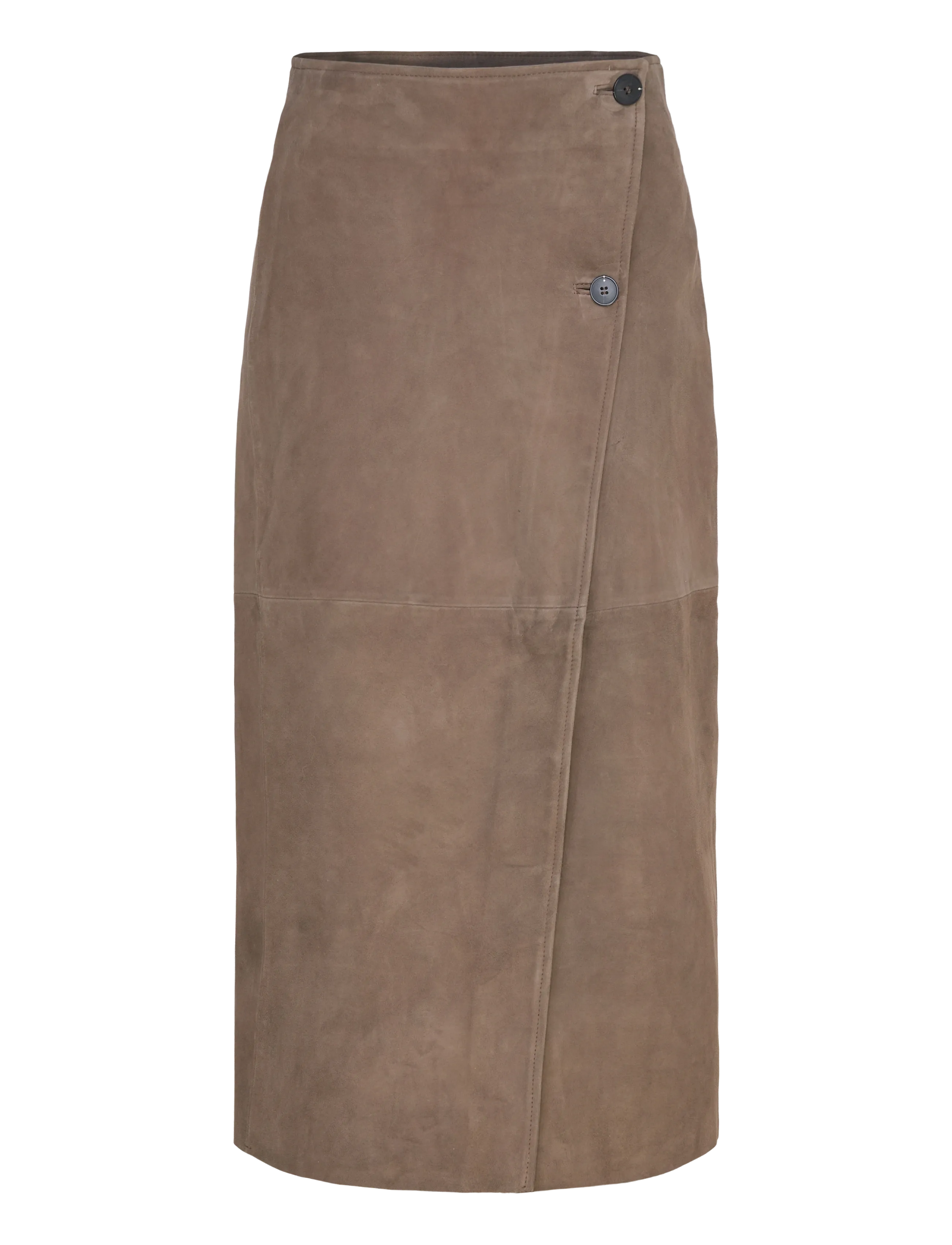 SLFJACKIE HW LONG WRAP SUEDE SKIRT - CHOCOLATE CHIP
