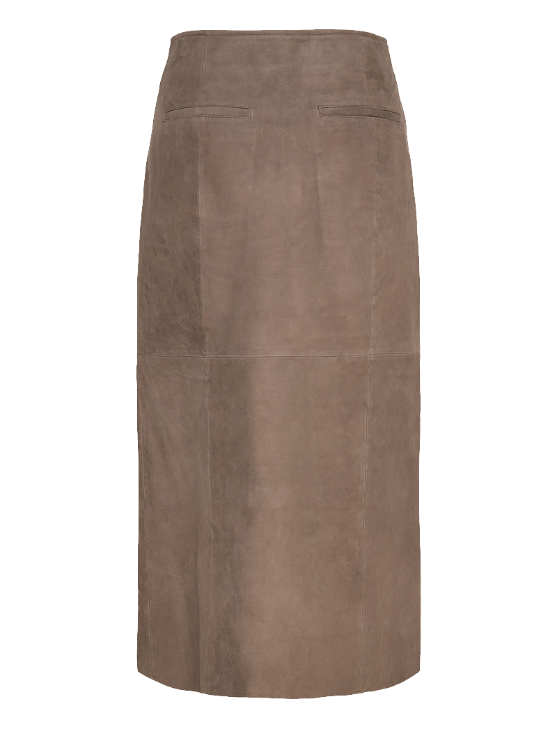 Selected - SLFJACKIE HW LONG WRAP SUEDE SKIRT - wickelröcke - chocolate chip - 1