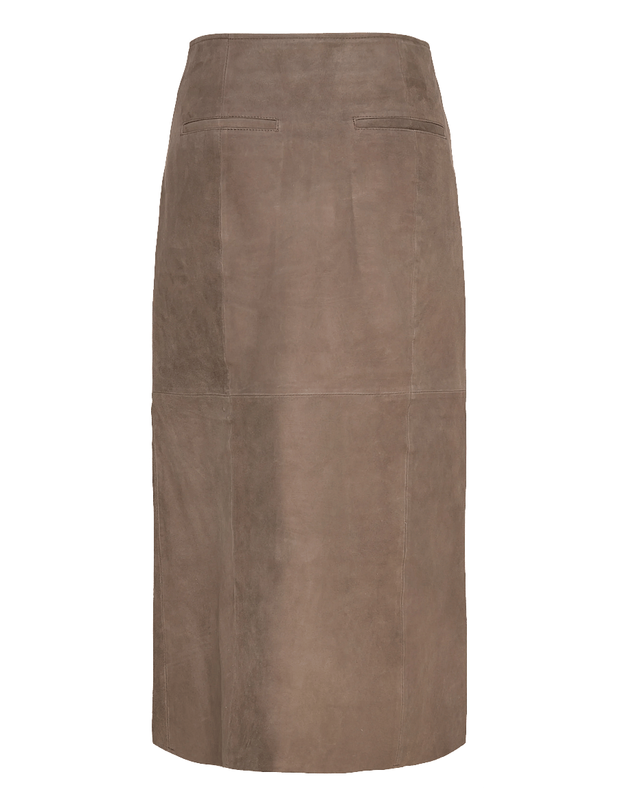 Selected - SLFJACKIE HW LONG WRAP SUEDE SKIRT - jupes portefeuille - chocolate chip - 1
