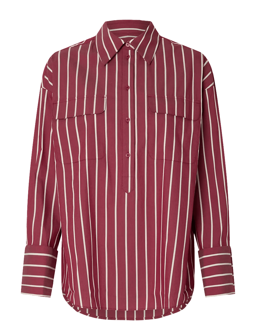 Selected - SLFBEA OVERSIZE LS SHIRT B - overshirts - anemone - 1