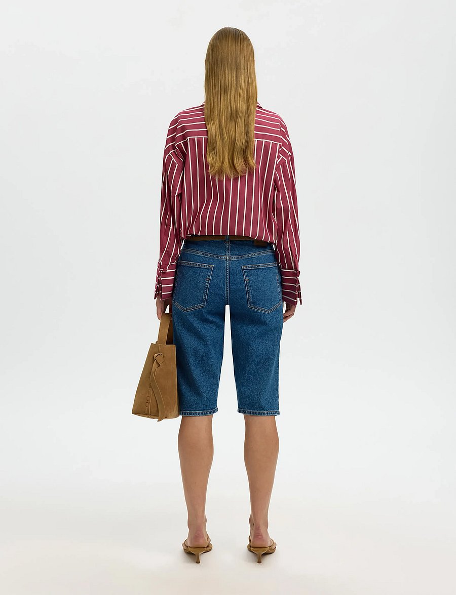 Selected - SLFBEA OVERSIZE LS SHIRT B - overshirts - anemone - 2