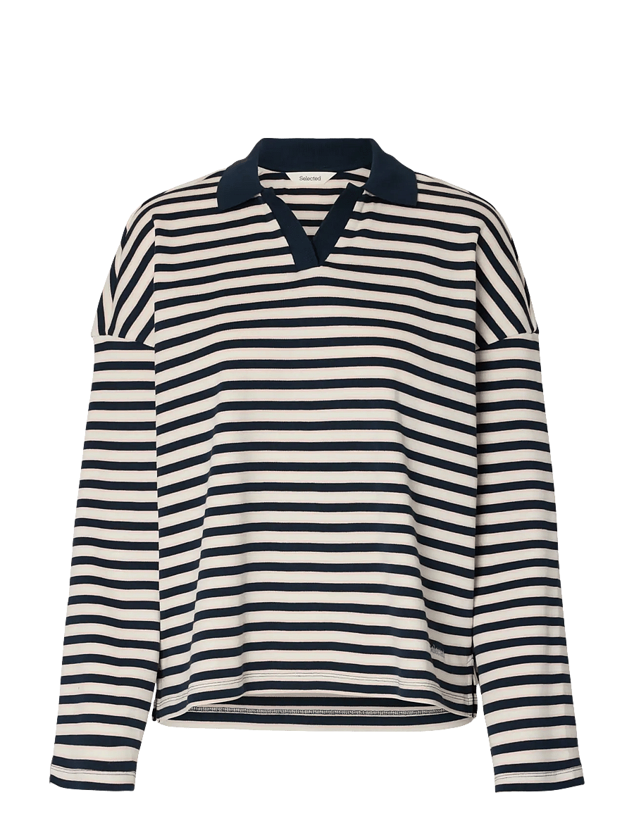 Selected - SLFMILLY LS POLO - poloshirts - dark sapphire - 1