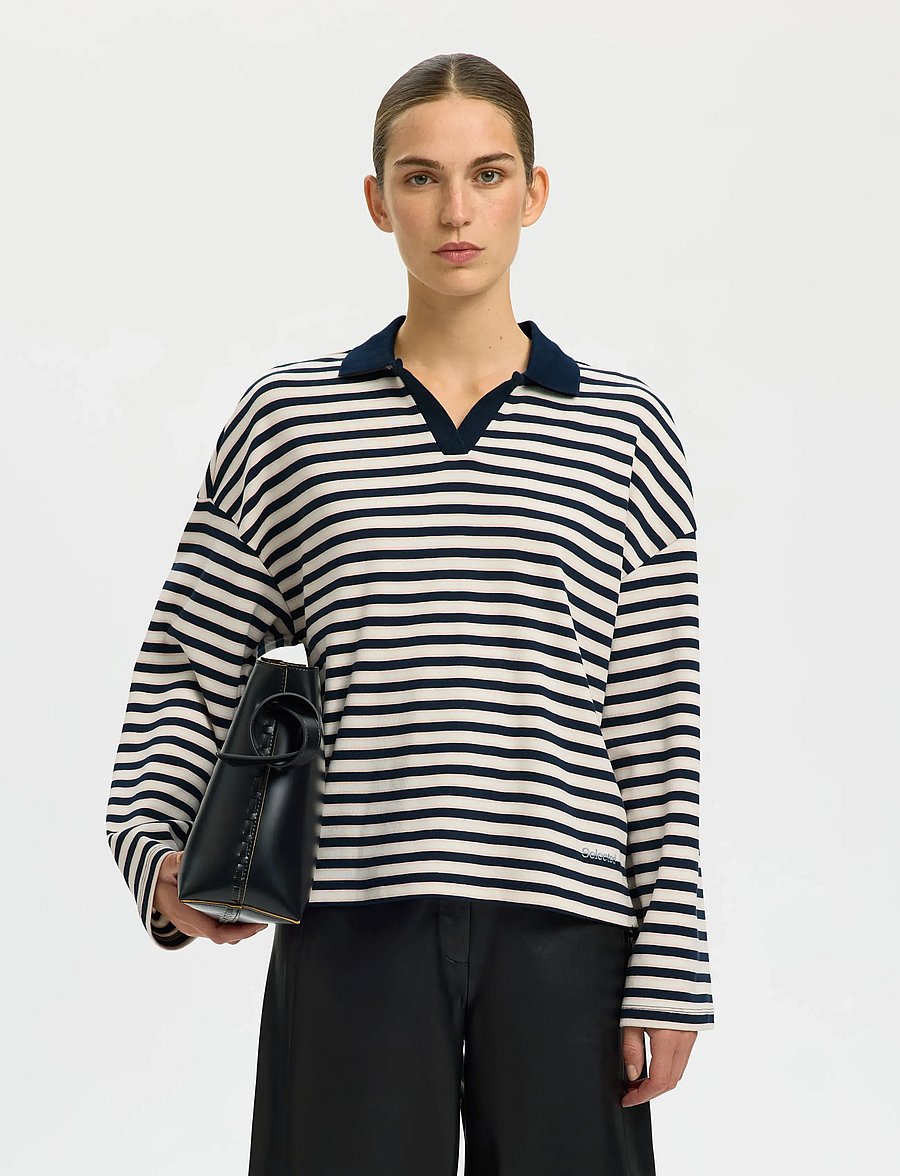 Selected - SLFMILLY LS POLO - poloshirts - dark sapphire - 0