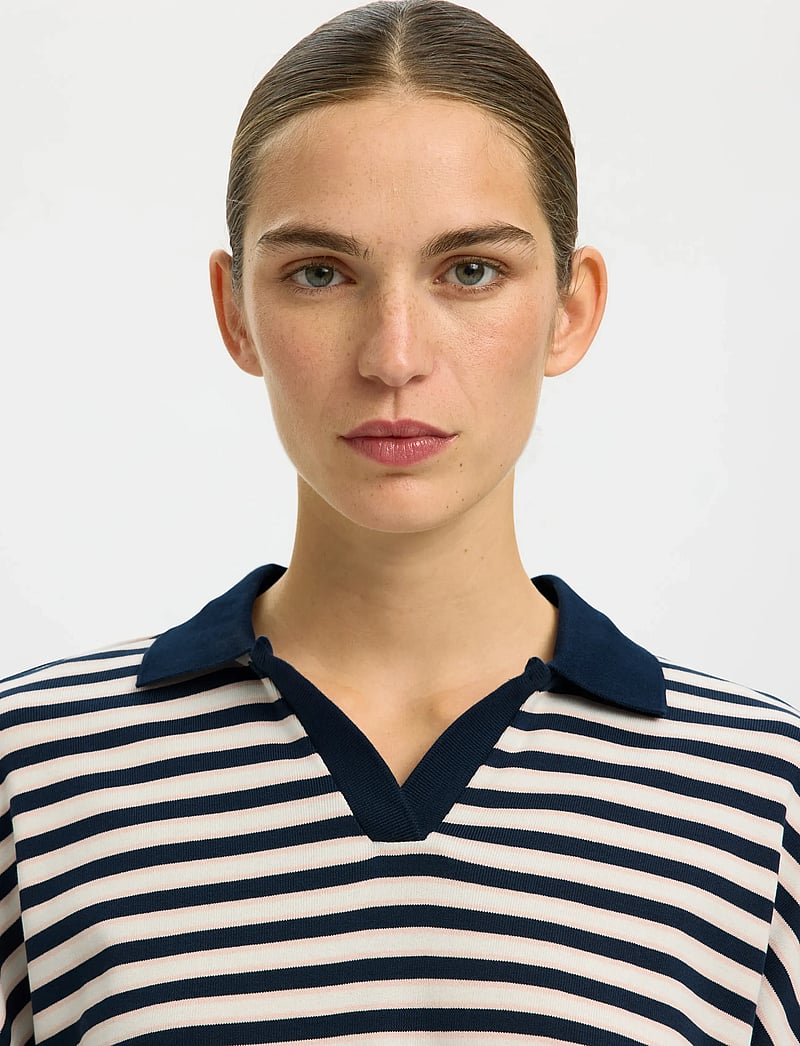 Selected - SLFMILLY LS POLO - poloshirts - dark sapphire - 4