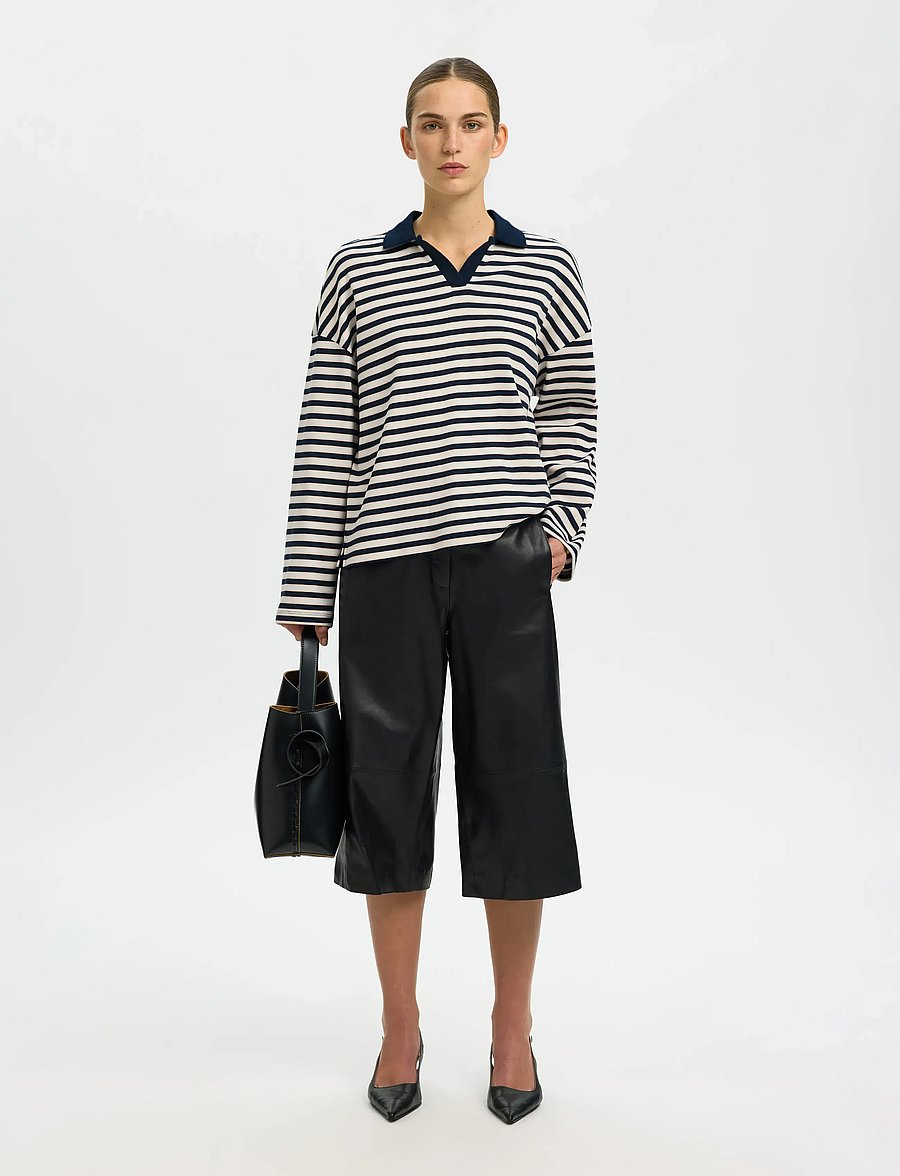 Selected - SLFMILLY LS POLO - poloshirts - dark sapphire - 5