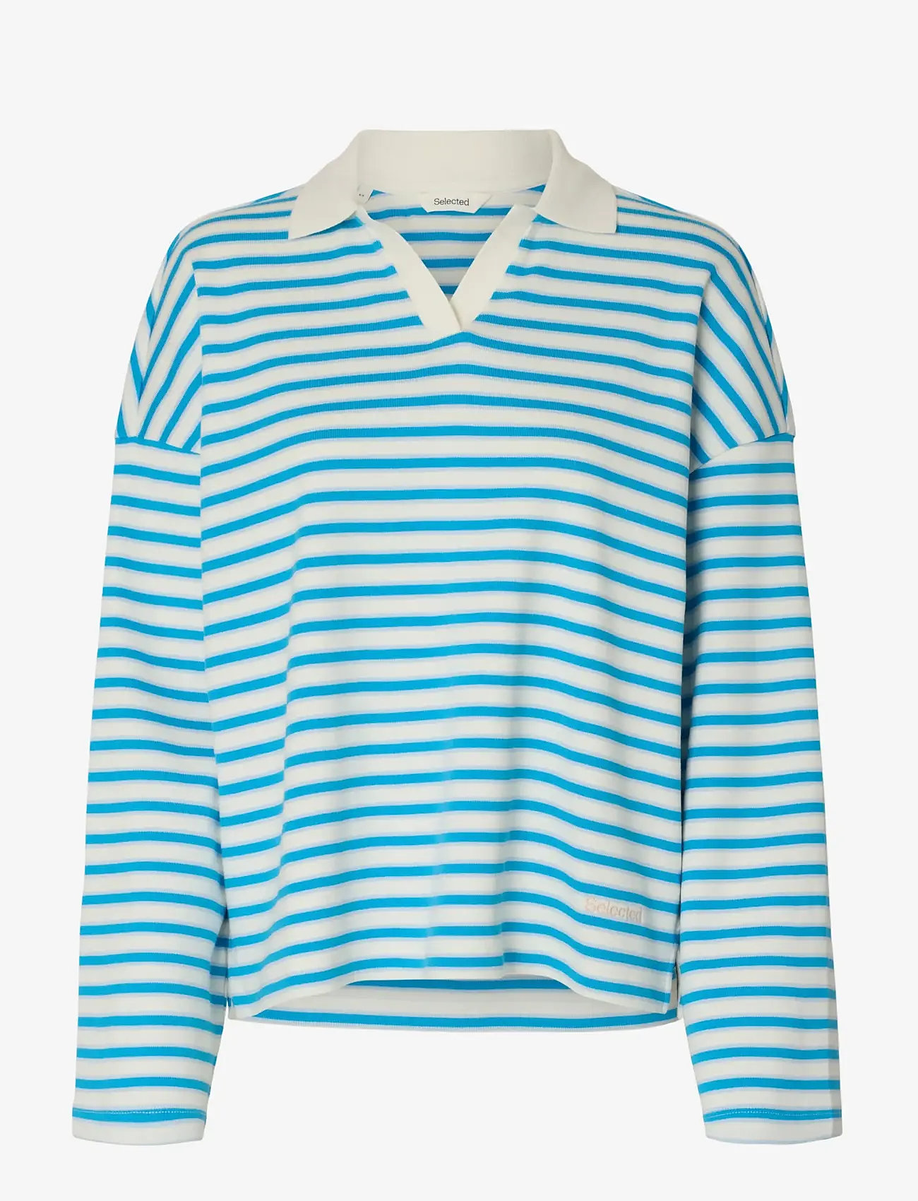 Selected - SLFMILLY LS POLO - poloshirts - malibu blue - 1