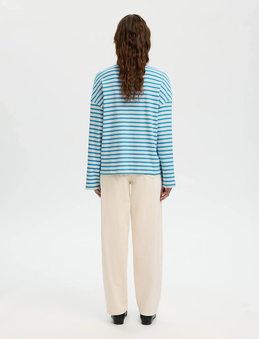 Selected - SLFMILLY LS POLO - poloshirts - malibu blue - 2