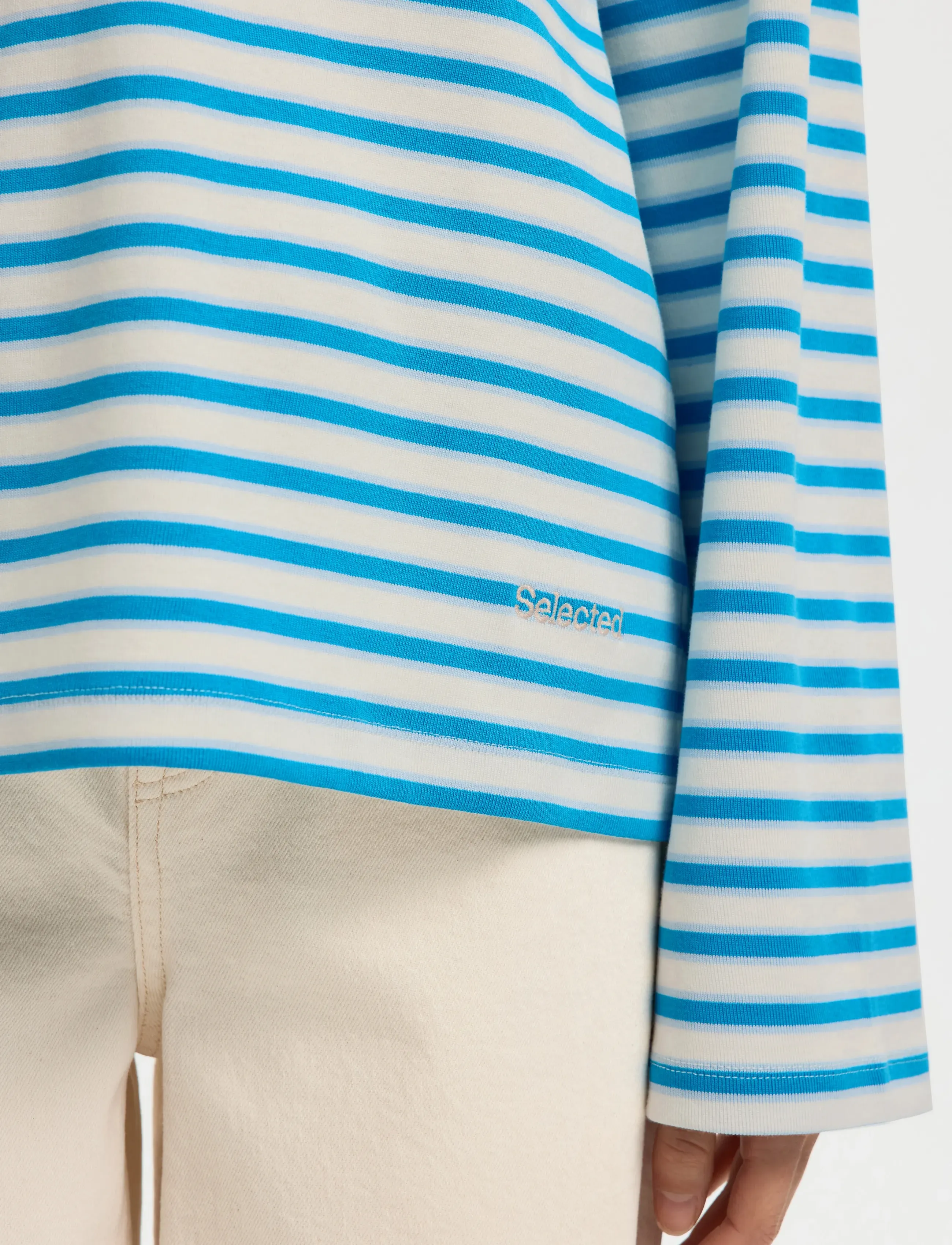 Selected - SLFMILLY LS POLO - pólóbolir - malibu blue - 4