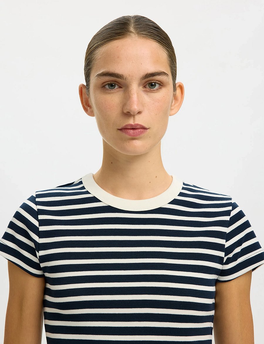 Selected - SLFMILLY SS TEE - t-shirts - dark sapphire - 4