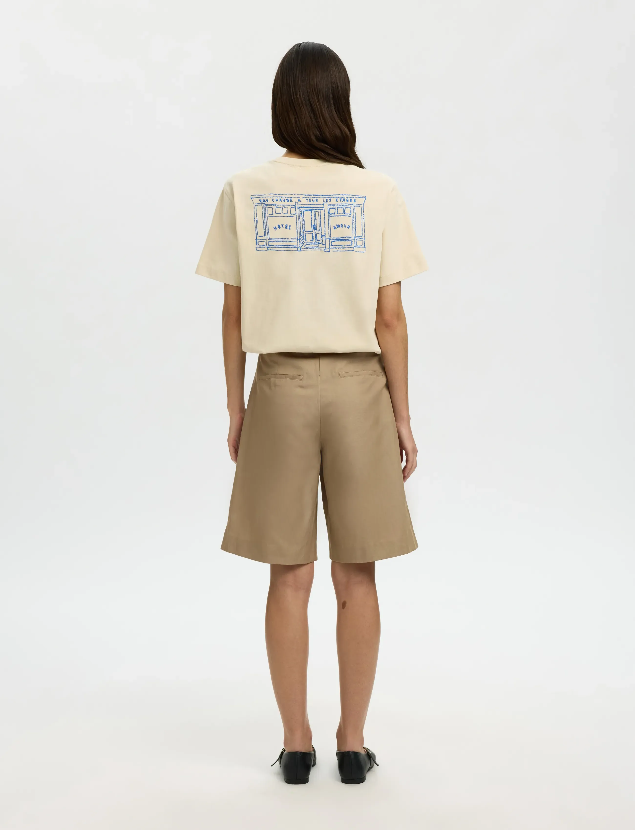 Selected - SLFRELAXED BROOK SS HOTEL AMOUR TEE - t-shirts - angora - 3