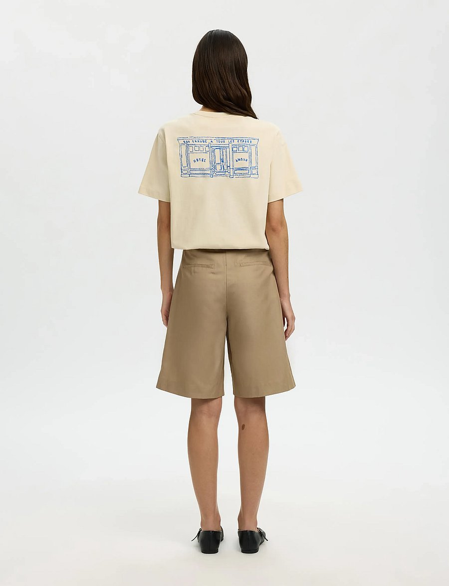 Selected - SLFRELAXED BROOK SS HOTEL AMOUR TEE - t-särgid - angora - 3