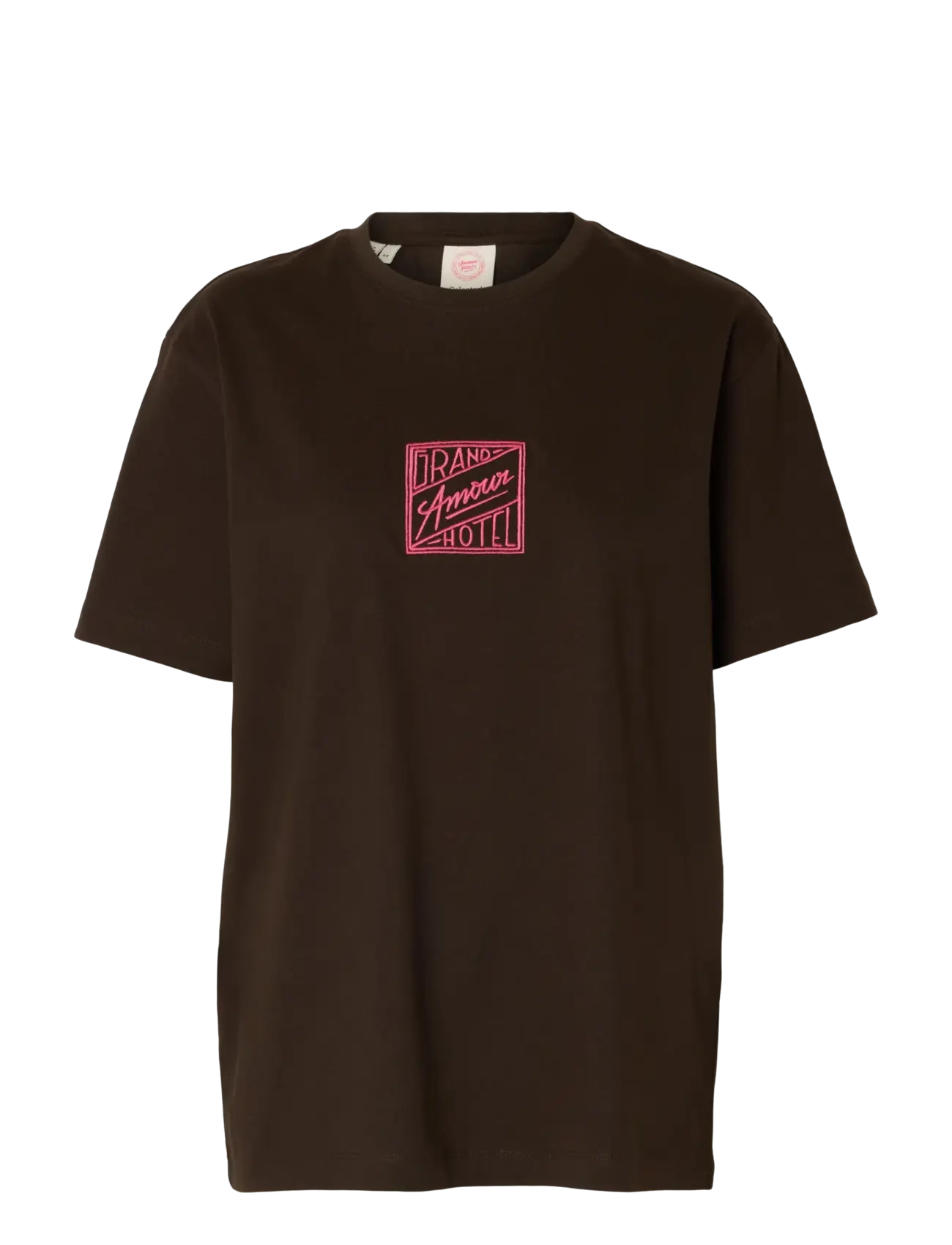 SELECTED Slfrelaxed Brook Ss Hotel Amour Tee Schwarz - XS - Damen