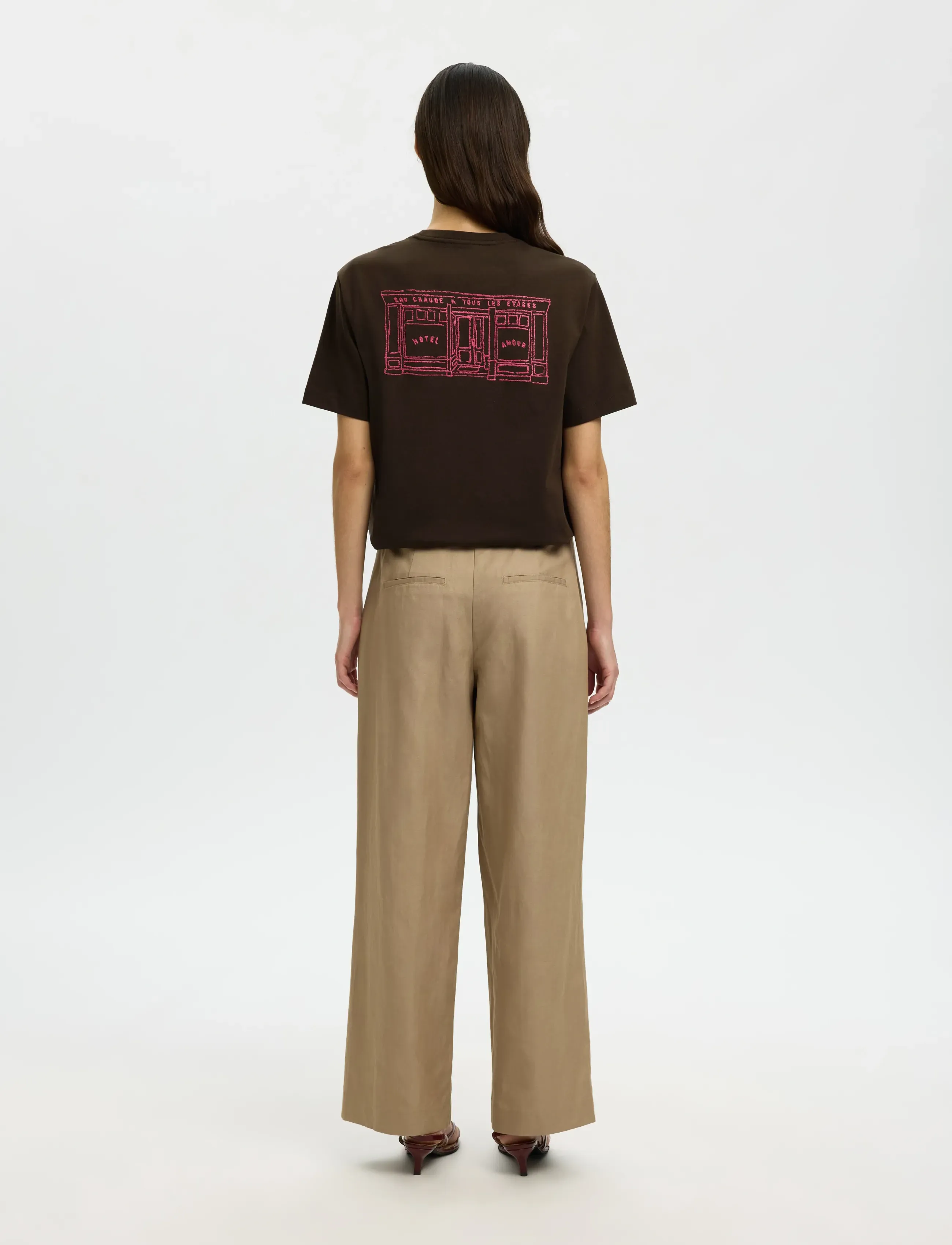 Selected - SLFRELAXED BROOK SS HOTEL AMOUR TEE - t-shirts - delicioso - 3