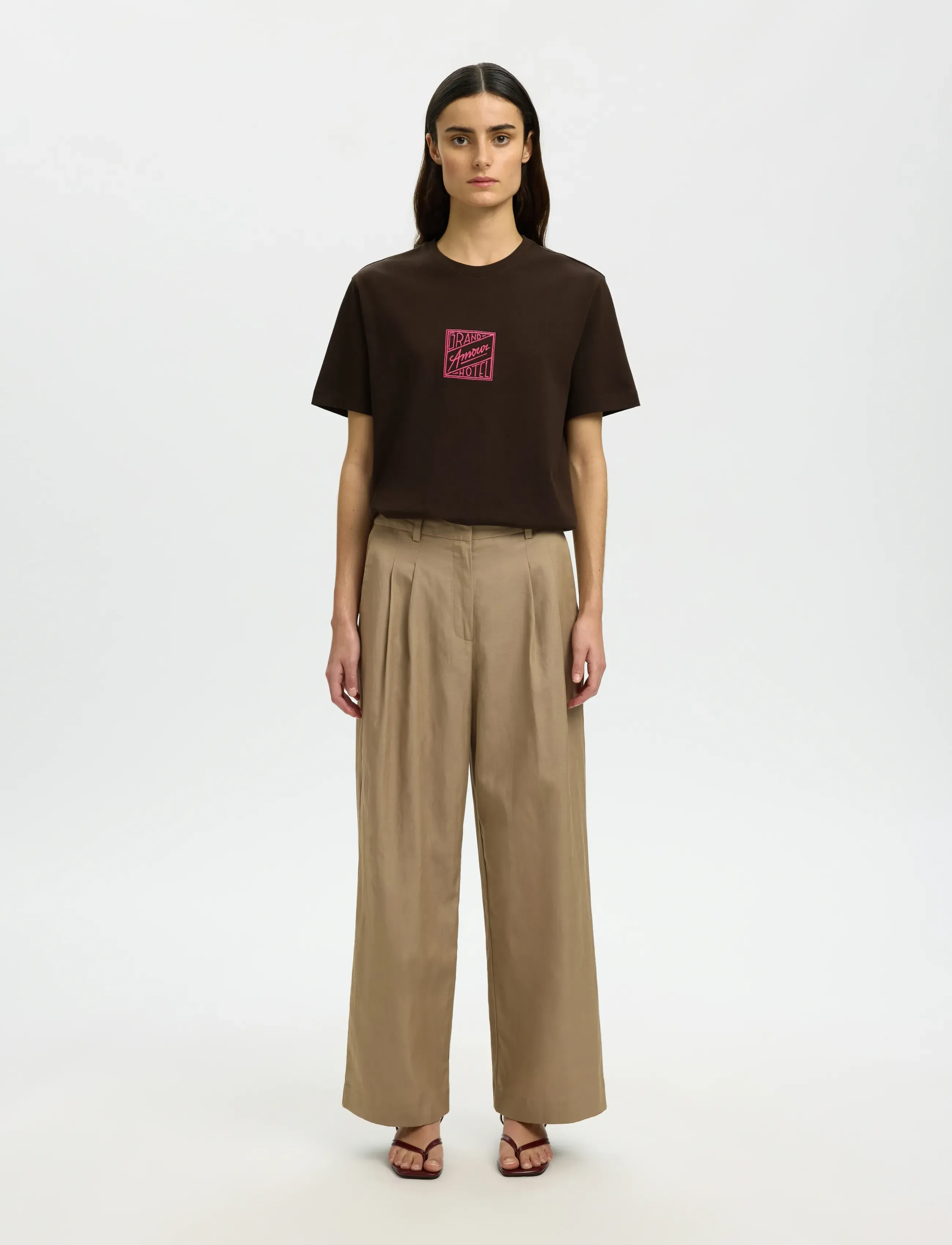 Selected - SLFRELAXED BROOK SS HOTEL AMOUR TEE - t-shirts - delicioso - 4