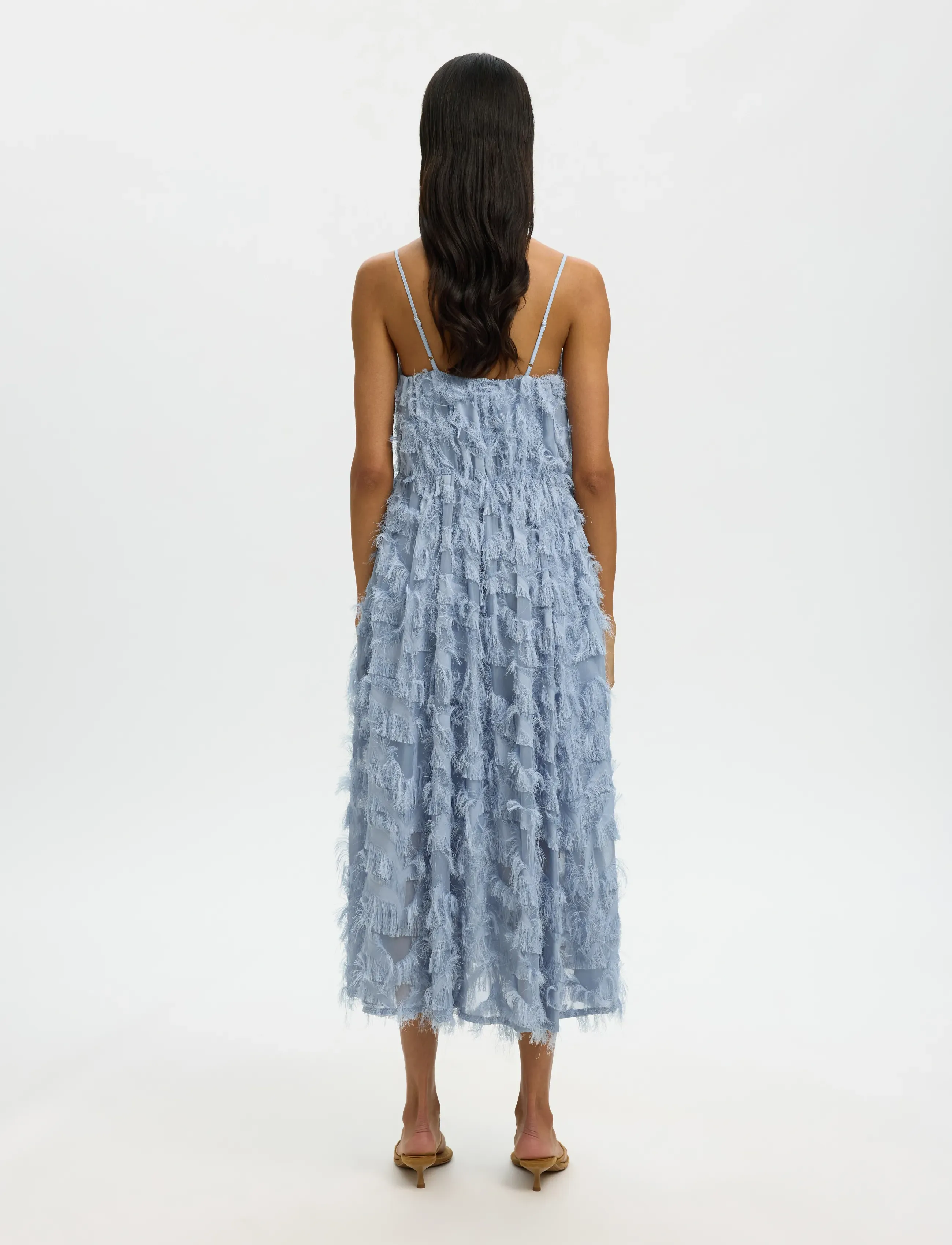 Selected - SLFMYLINE REGULAR MIDI STRAP DRESS B - feestjurken - dusty blue - 2