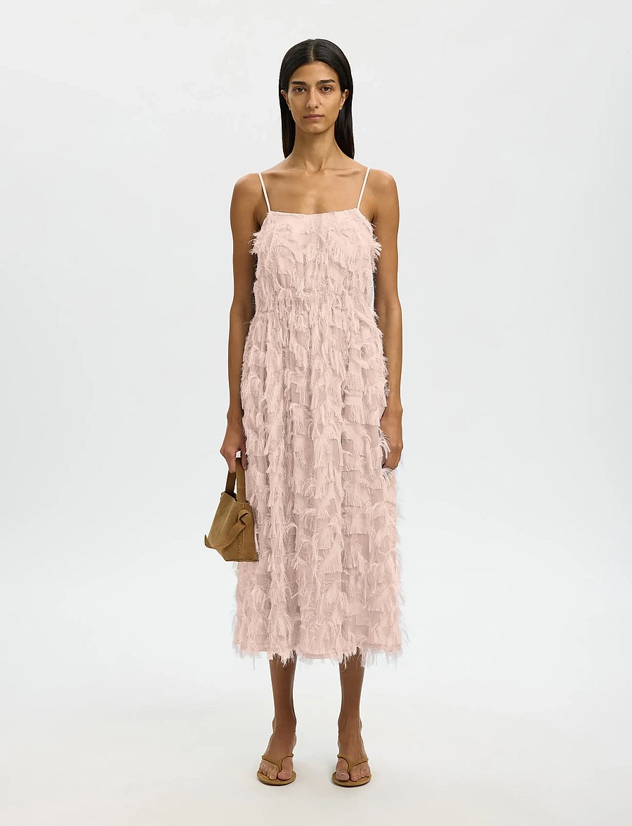 Selected - SLFMYLINE REGULAR MIDI STRAP DRESS B - party dresses - pale dogwood - 3