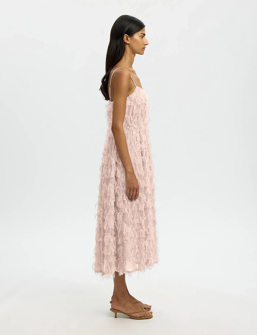 Selected - SLFMYLINE REGULAR MIDI STRAP DRESS B - party dresses - pale dogwood - 5