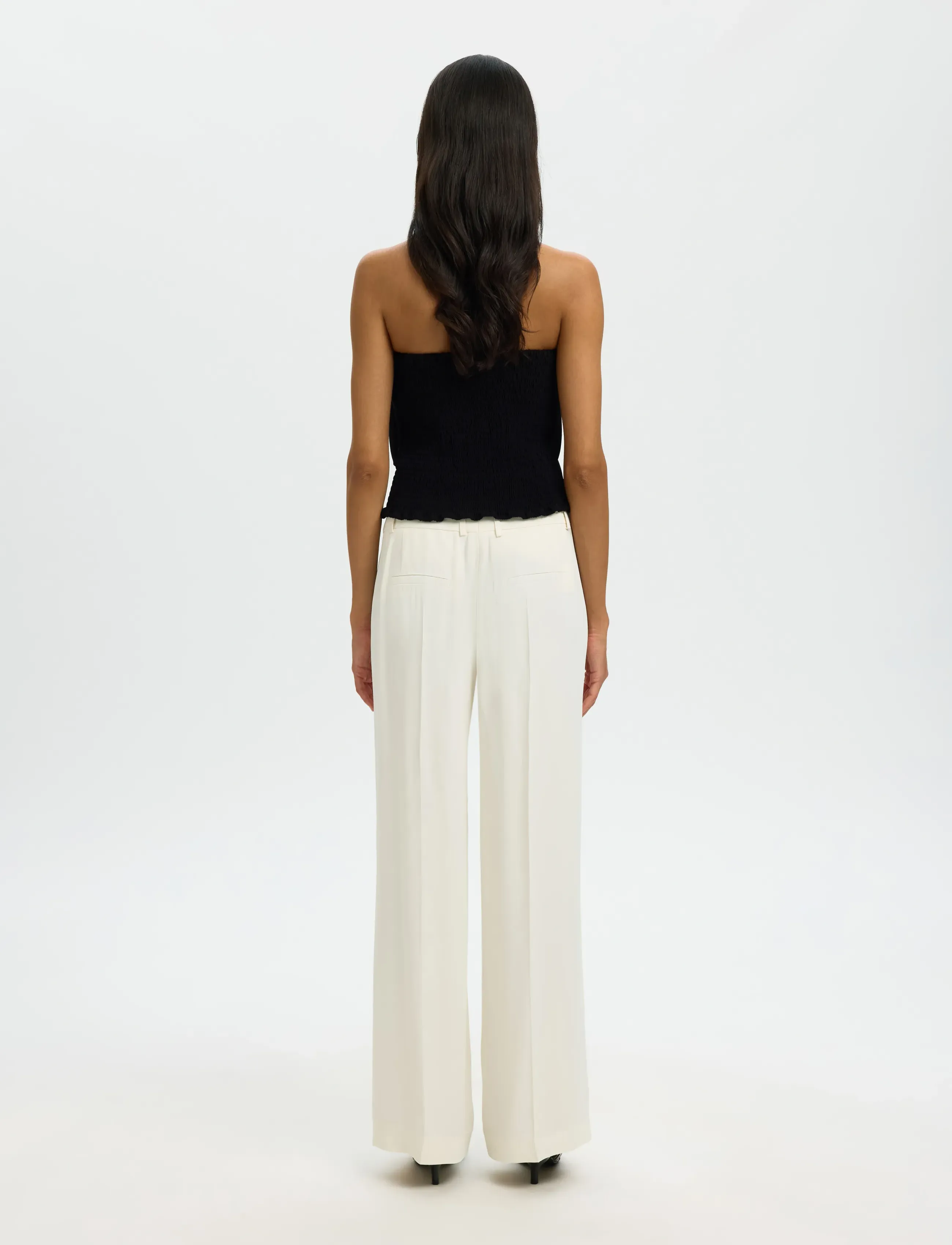 Selected - SLFVINELLE PLEATED BANDEAU TOP  B - varrukateta topid - black - 3