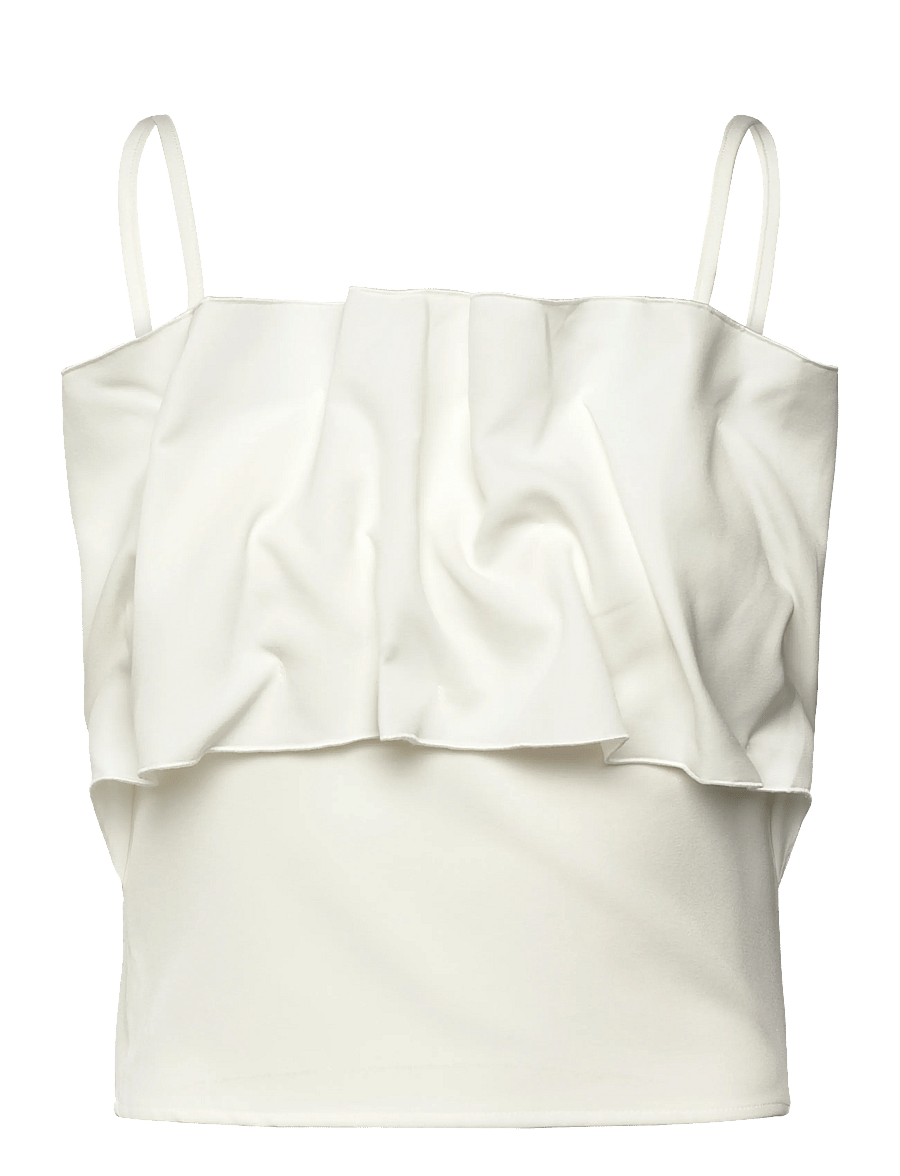 Selected - SLFVINELLE PLEATED BANDEAU TOP B - hauts sans manches - snow white - 1