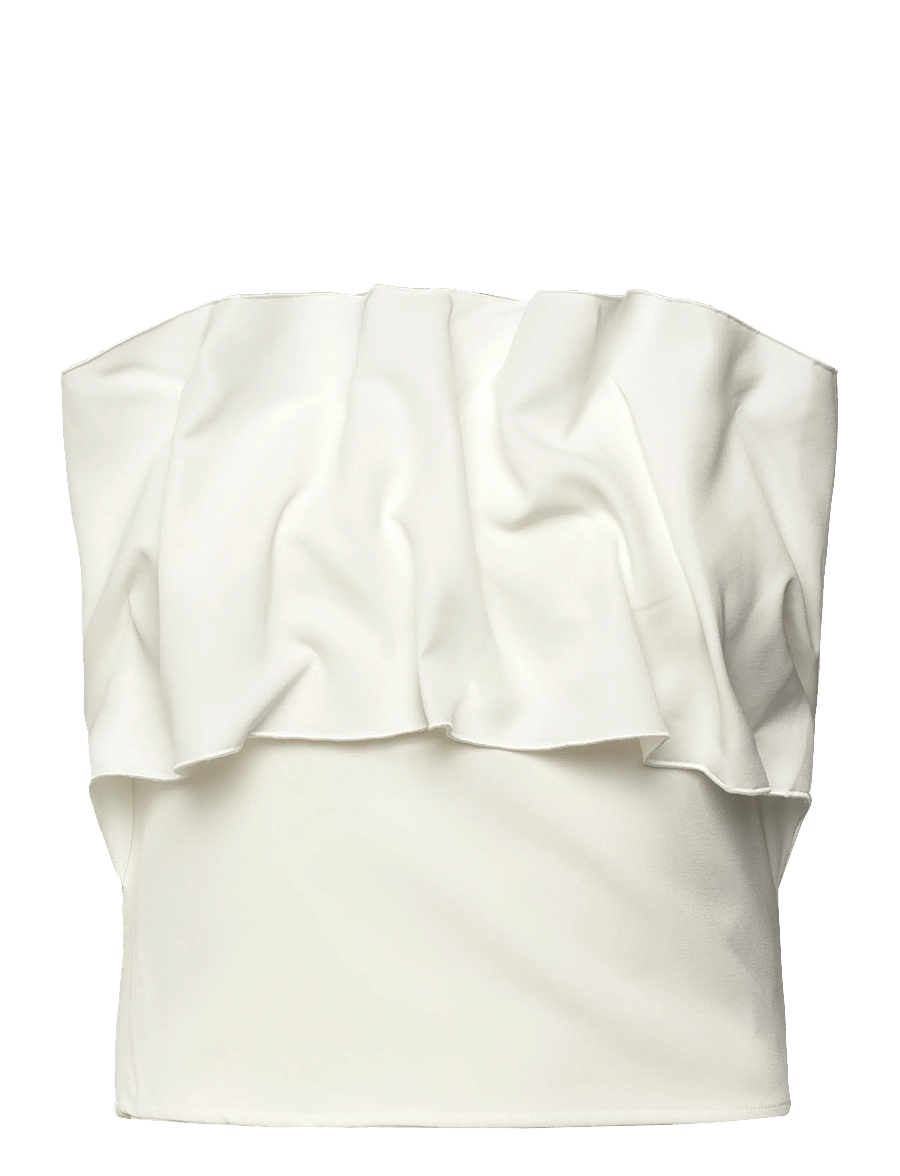 Selected - SLFVINELLE PLEATED BANDEAU TOP B - hauts sans manches - snow white - 2