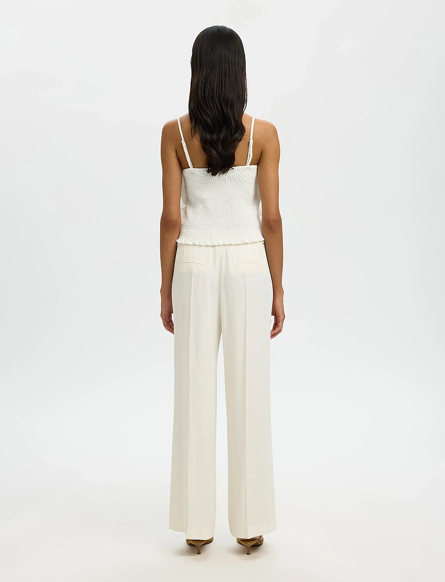 Selected - SLFVINELLE PLEATED BANDEAU TOP B - hauts sans manches - snow white - 4