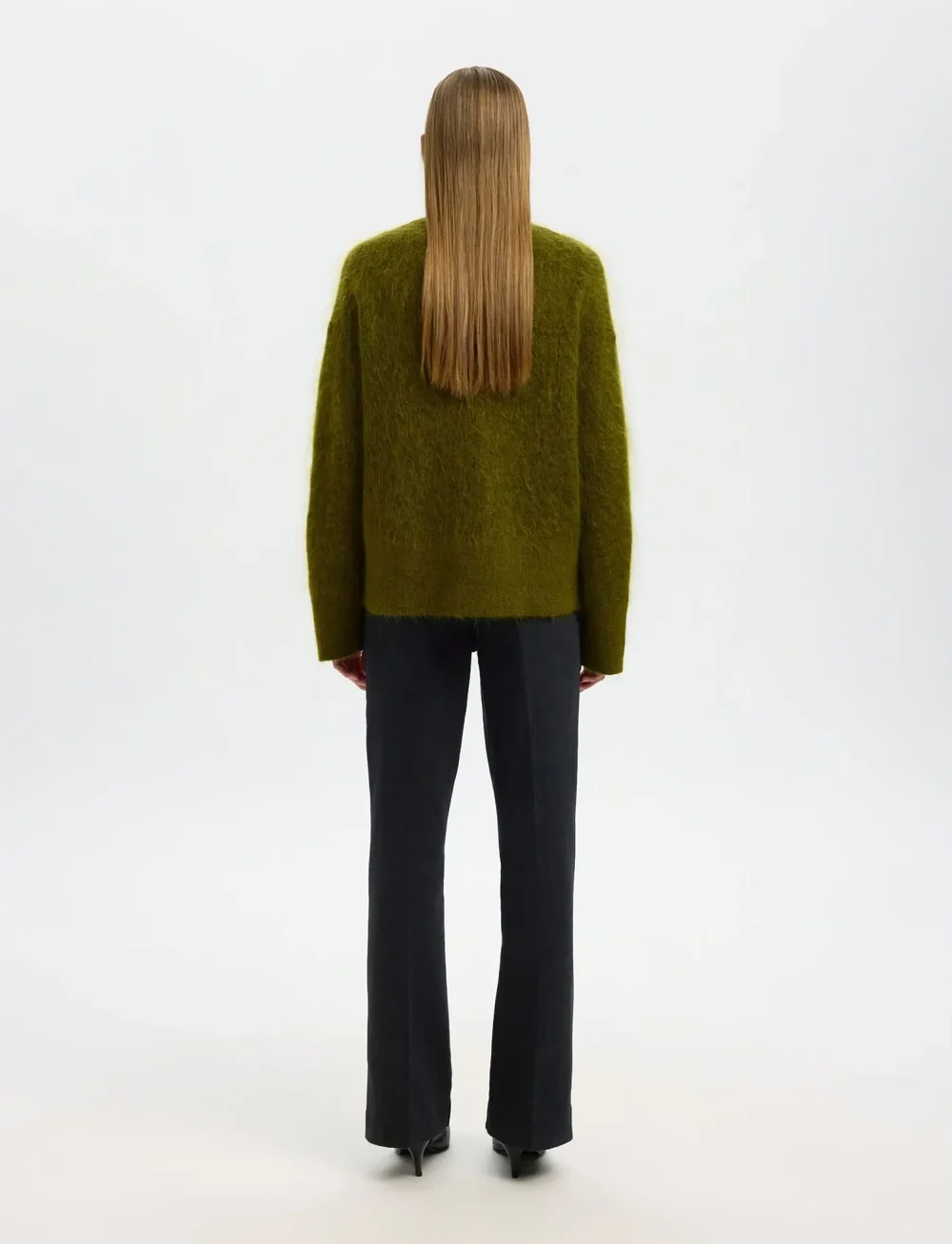 Selected - SLFMIRA MOHAIR LS KNIT HIGH-NECK - pullover - avocado - 2