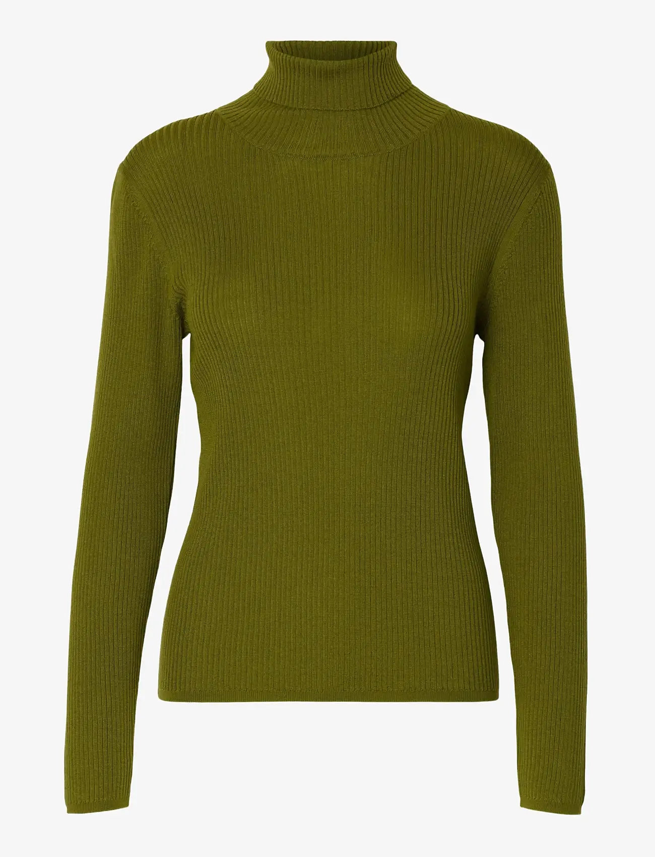 Selected - SLFTHEA LS MERINO WOOL KNIT ROLL NECK - rollkragenpullover - avocado - 1