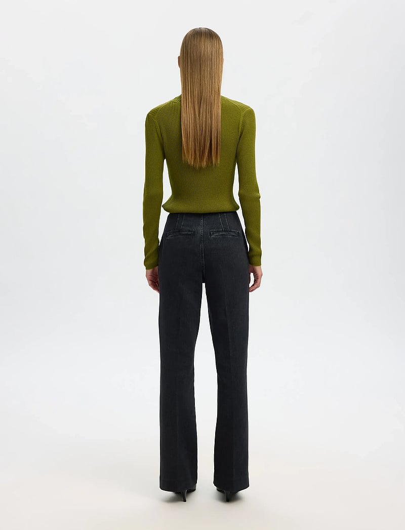 Selected - SLFTHEA LS MERINO WOOL KNIT ROLL NECK - rollkragenpullover - avocado - 2