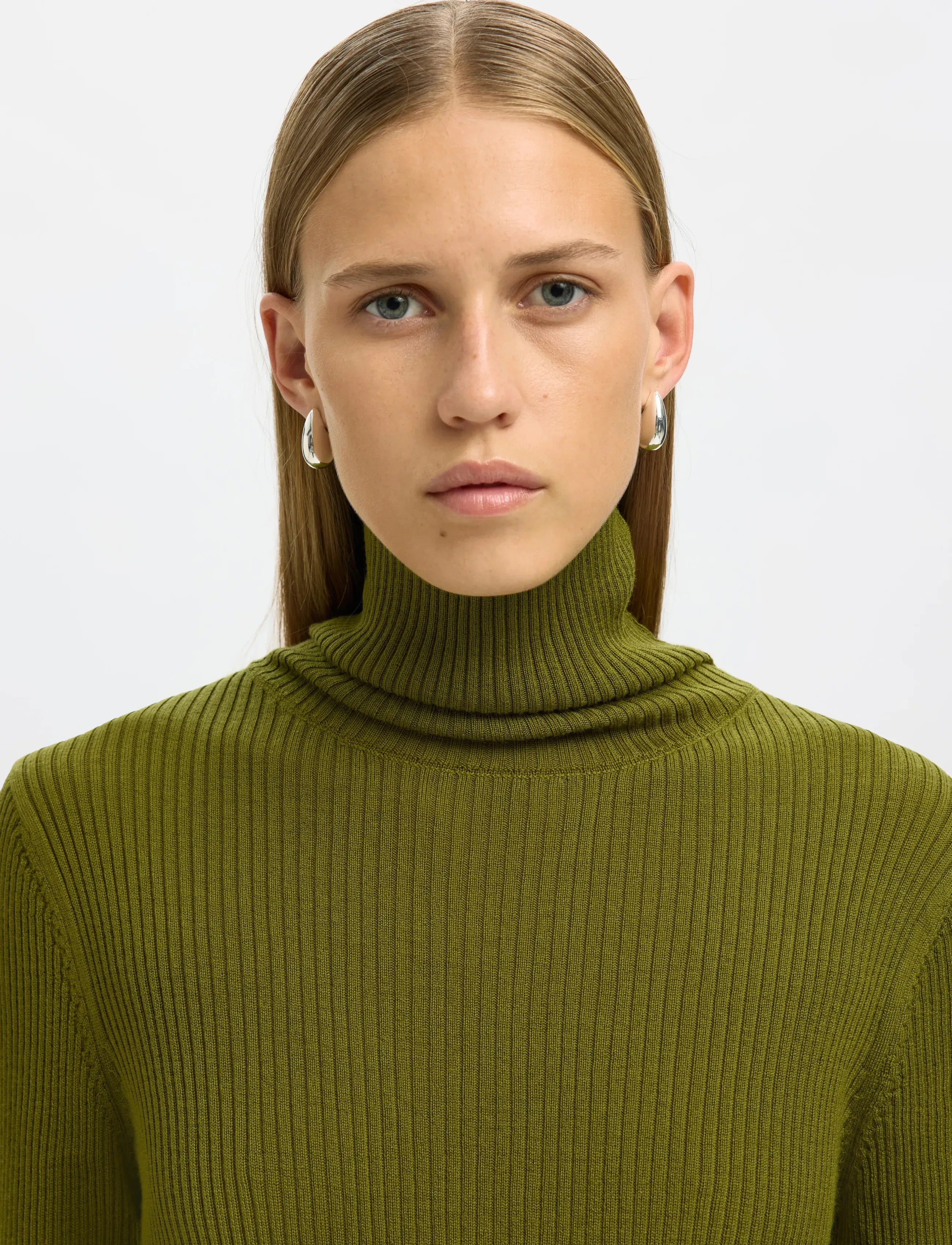 Selected - SLFTHEA LS MERINO WOOL KNIT ROLL NECK - pulls à col roulé - avocado - 4