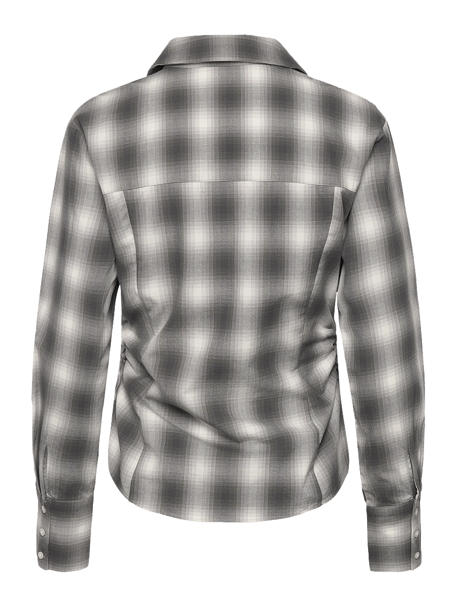 Selected - SLFMAYA SLIM LS CHECKED SHIRT EX - långärmade skjortor - formal gray - 1