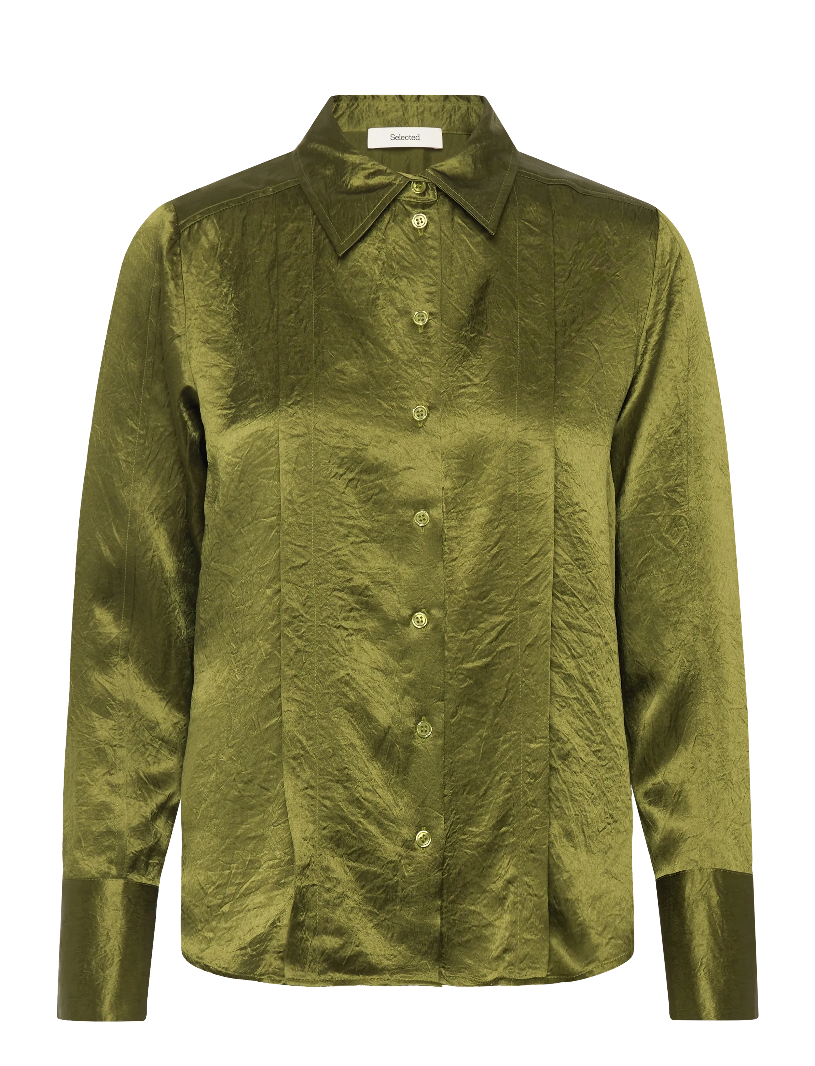 SELECTED Slfselene Ls Panel Shirt Ex Grün - 38 - Damen