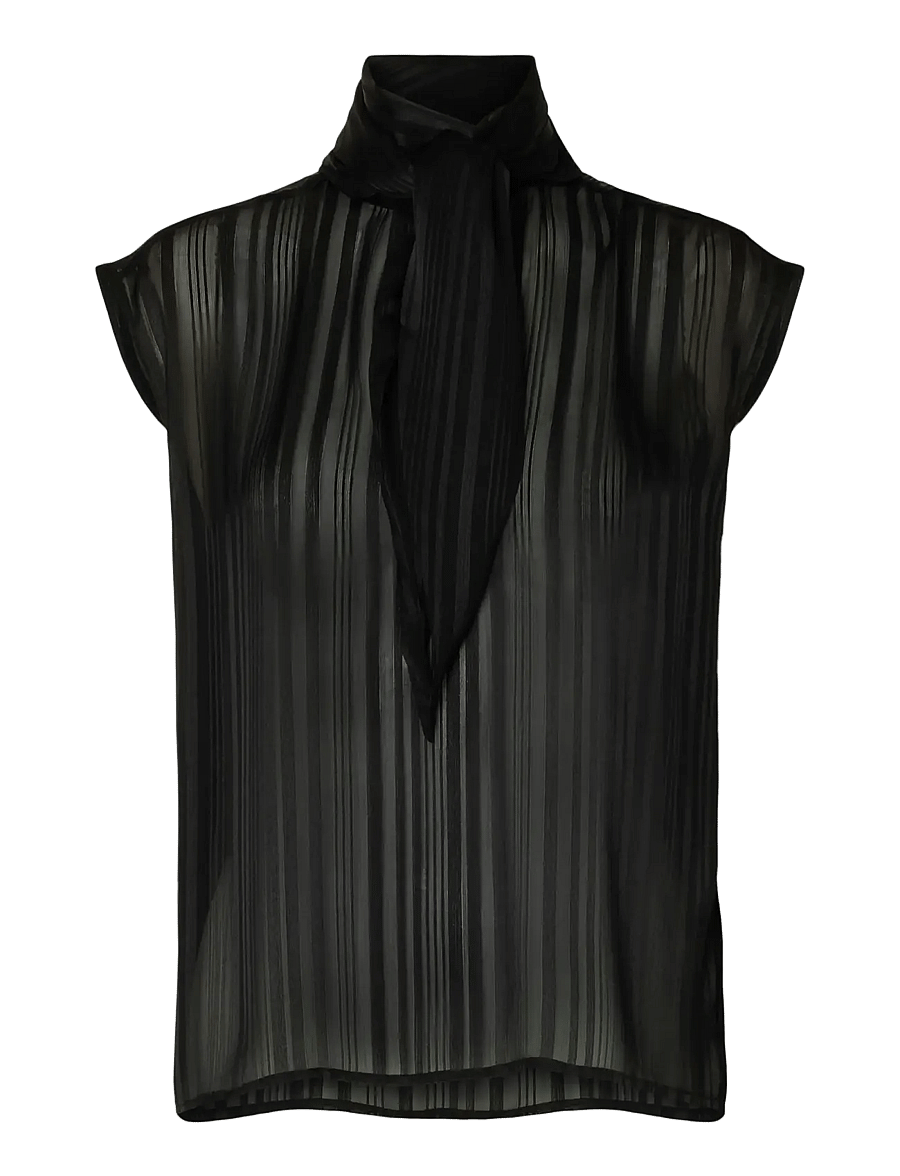 Selected - SLFMARGRETHE SL TIE TOP EX - black - 1