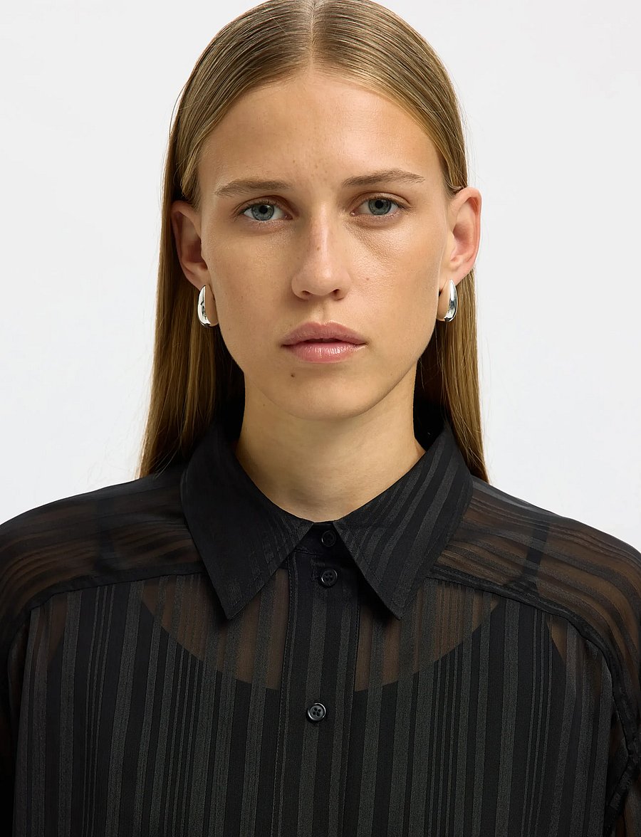 Selected - SLFMARGRETHE LS SHIRT EX - chemises à manches longues - black - 4